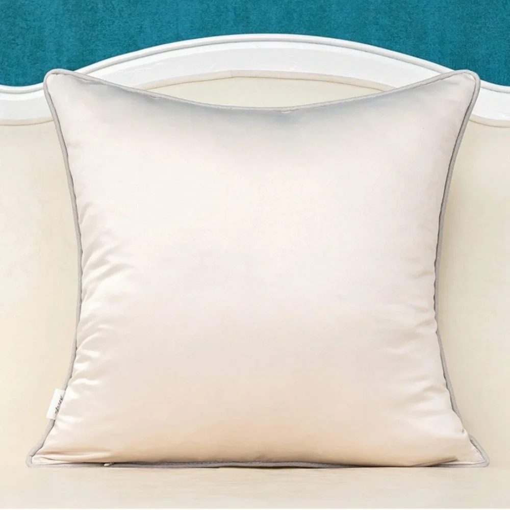 Luxury Home | Luxe Beige Modern Velvet & Jaquard Chevron Throw Pillow Cover